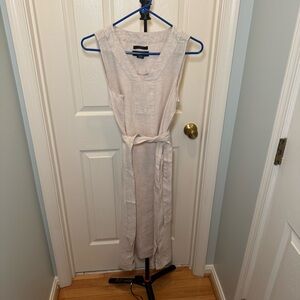 Tahari Light Beige 100% Linen Dress